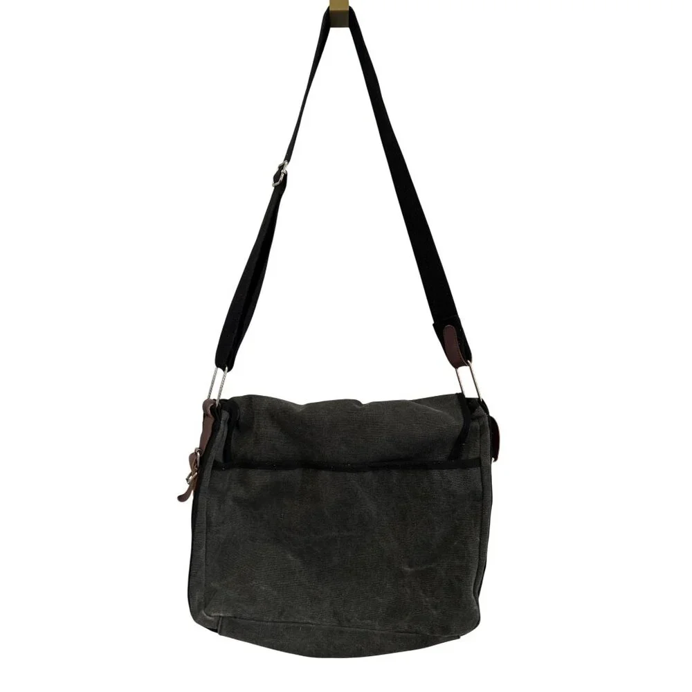 Universal Studios Canvas Messenger Bag With Adjustable Strap & Leather Accents